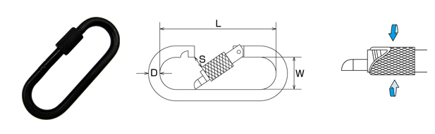 Oval Carbine Hook w/Screw Nut